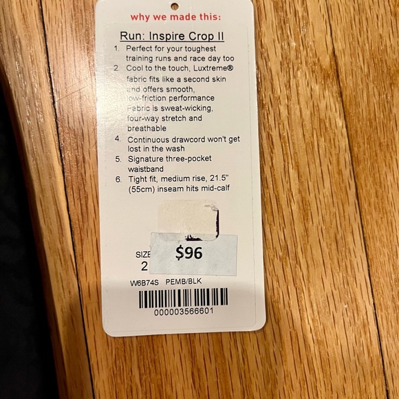 Lululemon run inspire crop II size 2 - special edition rare embossed camo print - Picture 5 of 9